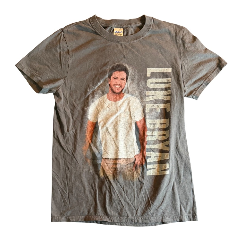 Gildan Luke Bryan Tailgates & Tanlines Tour T-Shirt Mens Small Grey Concert Tee